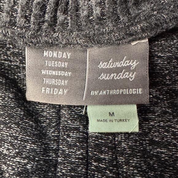 Saturday Sunday Anthropologie Medium Oversized Sweater V-Neck Long Sleeve Black - Picture 7 of 10